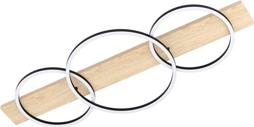 EGLO Boyal Plafondlamp - LED;LED - 101 cm - Zwart/Bruin/Wit