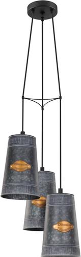 EGLO Honeybourne Hanglamp - E27 - Staal - Zwart;Goud