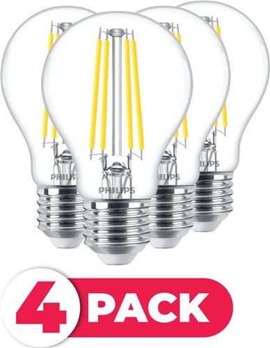 Philips LED Filament E27 - 7W (60W) - Warm Wit Licht - Niet Dimbaar - 4 stuks