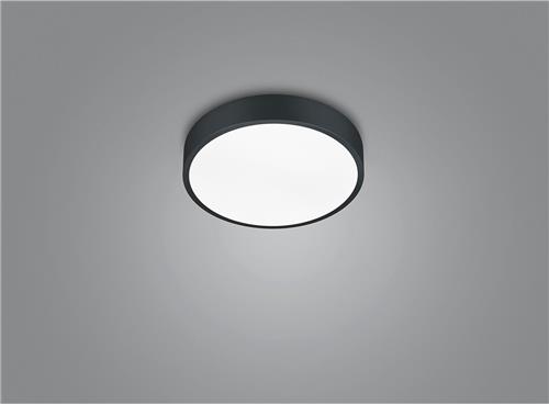 LED Plafondlamp - Plafondverlichting - Trion Wilson - 28W - Aanpasbare Kleur - Dimbaar - Rond - Mat Zwart - Aluminium