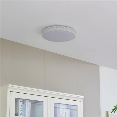 Lindby - Slimme plafondlamp - RGB - 1licht - Metaal, kunststof - H: 8 cm - lichtgrijs, wit - Inclusief lichtbron