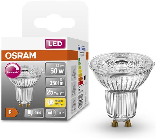 Osram Superstar LED GU10 Spot 4.5W 350lm - 927 Zeer Warm Wit | Dimbaar - Beste Kleurweergave