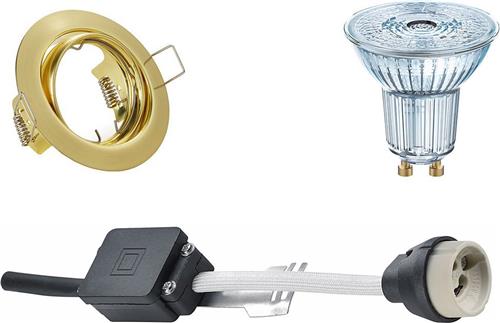 LED Spot Set - OSRAM Parathom PAR16 940 36D - GU10 Fitting - Dimbaar - Inbouw Rond - Mat Goud - 3.7W - Natuurlijk Wit 4000K - Kantelbaar Ø83mm