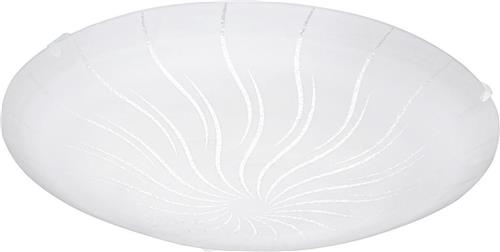 EGLO Margitta 1 - Wand/Plafondlamp - 1 Lichts - Ø395mm. - Wit - Granille Wit, Helder