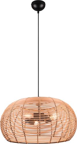LED Hanglamp - Hangverlichting - Trion Irene - E27 Fitting - 3-lichts - Rond - Bruin - Hout