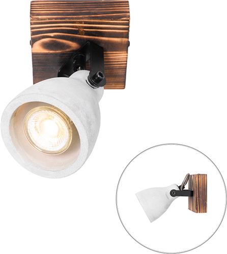 QAZQA creto - Industriele Plafondspot | Spotje | Opbouwspot - 1 lichts - L 10 cm - Bruin - Industrieel - Woonkamer | Slaapkamer | Keuken