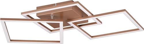 LED Plafondlamp - Torna Square - 31W - Warm Wit 3000K - Vierkant - Coffee - Metaal