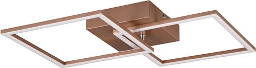 LED Plafondlamp - Plafondverlichting - Trion Square - 20W - Warm Wit 3000K - Vierkant - Coffee - Metaal