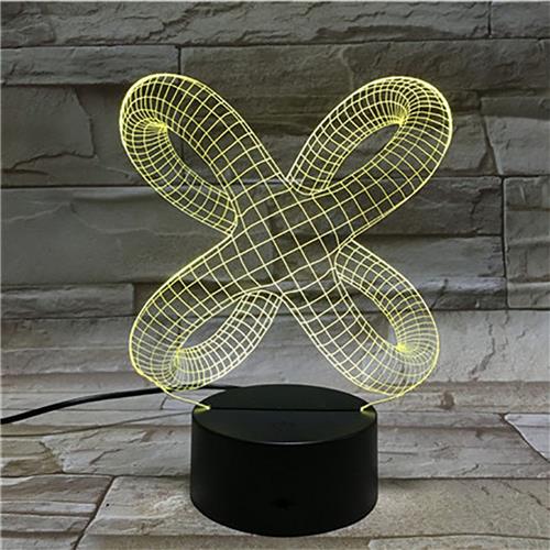 3D Led Lamp Met Gravering - RGB 7 Kleuren - Illusie