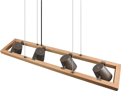 LED Hanglamp - Trion Bimm - E14 Fitting - 4-lichts - Rechthoek - Antiek Nikkel - Aluminium