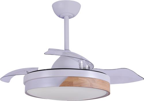 Plafondventilator met geïntegreerde lichtbron en houten details - Vjetar