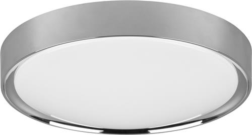 LED Plafondlamp - Badkamerlamp - Trion Clirno - 18W - Warm Wit 3000K - Spatwaterdicht IP44 - Opbouw Rond - Mat Chroom - Kunststof