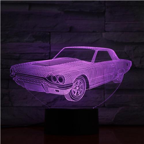 3D Led Lamp Met Gravering - RGB 7 Kleuren - Auto