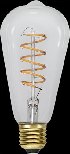 3 standen - Druppel-Edison lamp - E27 - 4W - Super Warm Wit <2200K - Filament - Helder