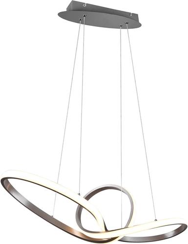 LED Hanglamp - Trion Sonso - 28W - Warm Wit 3000K - Dimbaar - Rond - Mat Nikkel - Aluminium