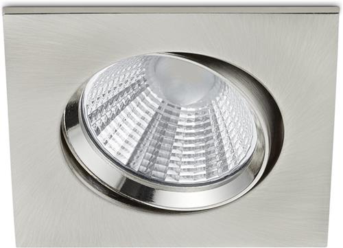 LED Spot - Inbouwspot - Trion Paniro - Vierkant 5W - Dimbaar - Warm Wit 3000K - Mat Nikkel - Aluminium - 80mm