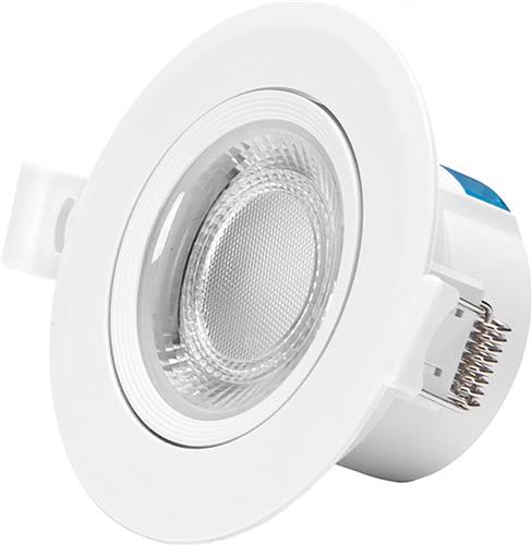 LED Spot - Inbouwspot - Igia Lola - 5W - Helder/Koud Wit 6500K - Rond - Mat Wit - Aluminium