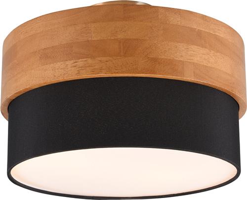 LED Plafondlamp - Plafondverlichting - Trion Sella - E14 Fitting - 2-lichts - Rond - Mat Nikkel/Zwart - Aluminium