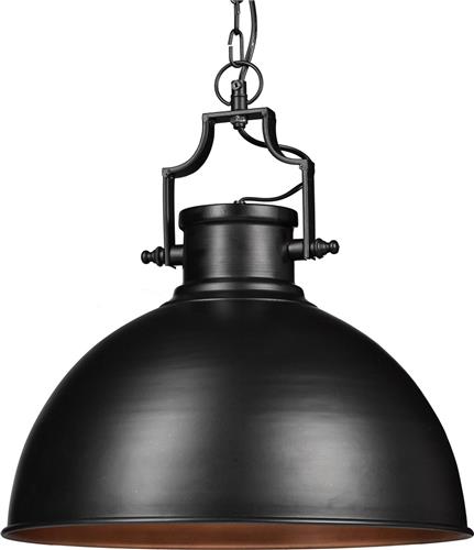 Relaxdays hanglamp industriële stijl groot - shabby look - plafondlamp metaal E27 - zwart