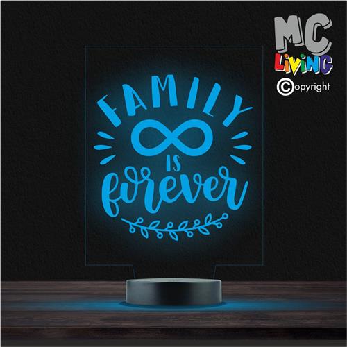 Led Lamp Met Gravering - RGB 7 Kleuren - Family Is Forever