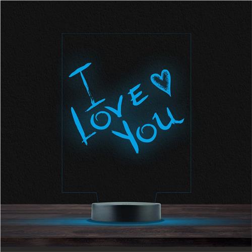Led Lamp Met Gravering - RGB 7 Kleuren - I Love