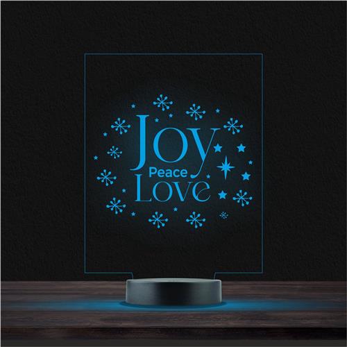 Led Lamp Met Gravering - RGB 7 Kleuren - Joy Peace Love