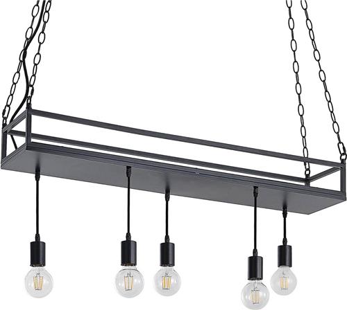 Lindby - hanglamp - 5lichts - IJzer - H: 15 cm - E27 - zwart