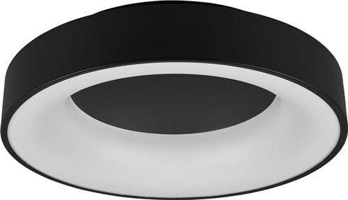 LED Plafondlamp - Plafondverlichting - Torna Gurano - 27W - Warm Wit 3000K - Dimbaar - Rond - Mat Zwart - Aluminium