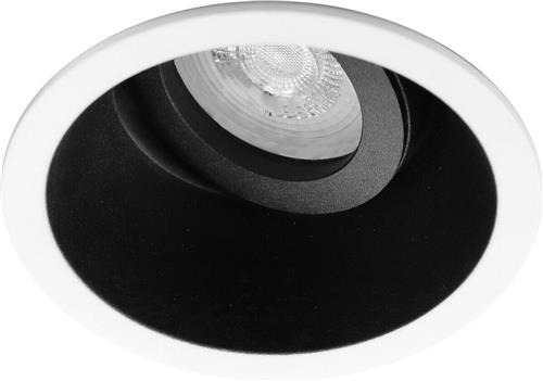 Spot Armatuur GU10 - Proma Zano Pro - GU10 Inbouwspot - Rond - Zwart/Wit - Aluminium - Kantelbaar - Ø93mm