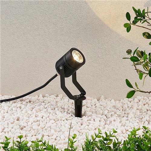 Lindby - Buitenspots - 1licht - metaal, glas, kunststof - H: 31.1 cm - zwart - Inclusief lichtbron