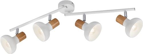LED Plafondspot - Trion Livori - E14 Fitting - 4-lichts - Rechthoek - Mat Wit - Metaal
