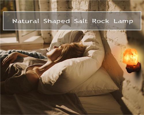 Himalaya Nachtlampje - Natuurlijke Vorm met Schakelaar - Handgesneden Kristal Nachtlampje - 360° Roterend Muurlicht