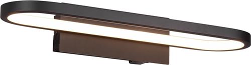 LED Spiegelverlichting - Trion Giando - 17W - Warm Wit 3000K - Spatwaterdicht IP44 - Mat Zwart - Aluminium