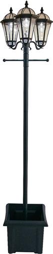 Solar Luxform driekoppige 105L Kensington lantaarnpaal en plantenbak 200 cm
