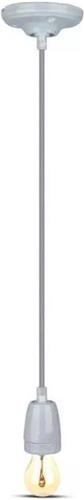 Retro porseleinen lamp - GRIJS - E27 fitting - pendel