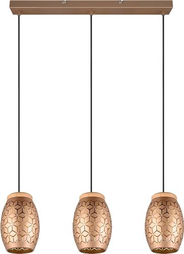 LED Hanglamp - Trion Dabi - E27 Fitting - 3-lichts - Coffee - Metaal
