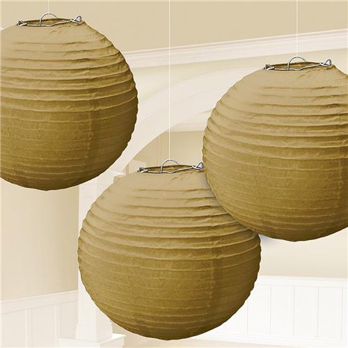 3 gouden lampionnen 21cm