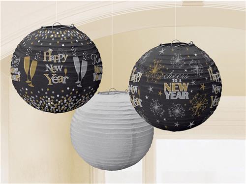 Lampion set Happy New Year | 3 stuks