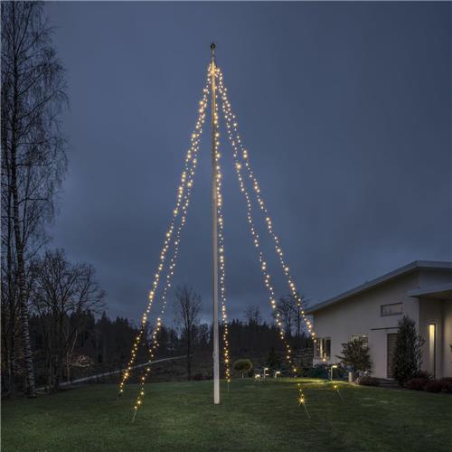 LED Vlaggenmastverlichting - 500 LEDs - Frosted - Amber 2200K - 8 meter - Kerstverlichting
