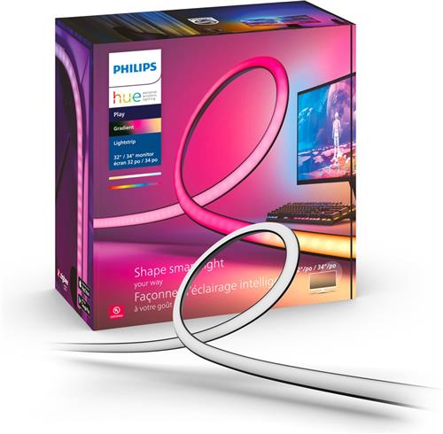Philips Hue Play gradient lightstrip PC monitor - wit en gekleurd licht  32-34 inch monitor