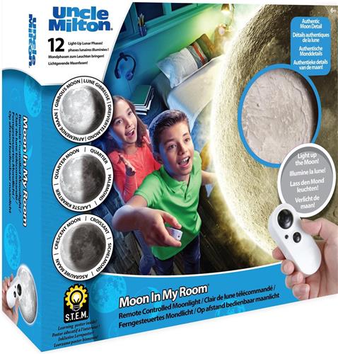 Moon In My Room - Maan Nachtlamp met Afstandsbediening -  Lamp Met  Authentieke Details van de Maan! -  Nachtlampje Kinderen - Maan Nachtlamp - 12 Maanstanden - 25 cm
