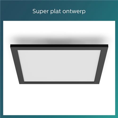 Philips Touch Plafonnière - Geïntegreerd LED - SceneSwitch - Zwart - 12W - 30 cm breed - 1100 lumen