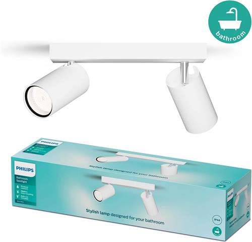 Philips Plafondspot 2 Lichts Badkamer Wit - IDRIS