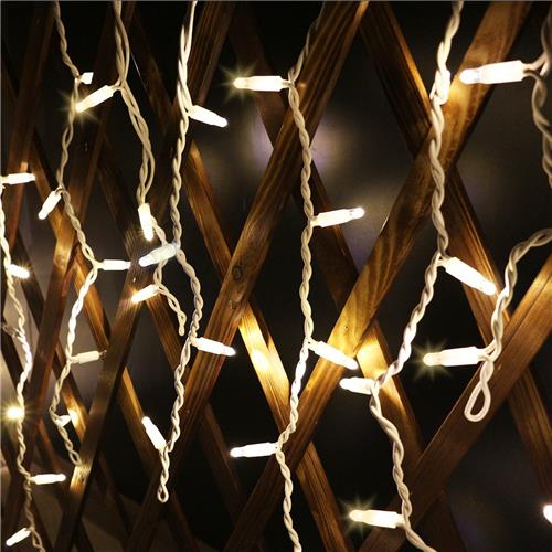 IJspegelverlichting koppelbaar | 6 meter met 228 LEDs  warm wit |wit snoer | rubber