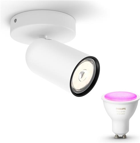 Philips Hue Pongee Opbouwspot (Wit) - Wit en Gekleurd Licht - Wandspot of Plafondspot met 1 Lichtpunt - GU10 - Hue White and Color Ambiance