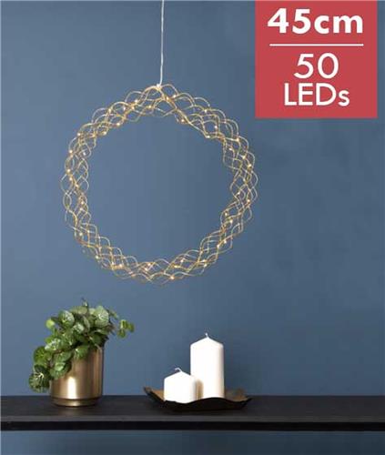 Moderne kerstkrans curly -45cm