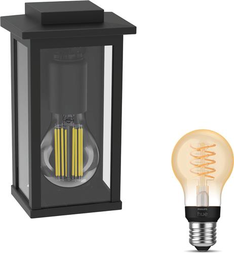 Philips Hue Mirth Wandlamp voor Buiten (Zwart) - Buitenlamp - E27 - Warmwit Licht - Hue White Filament