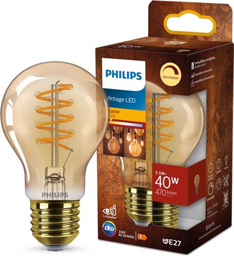 Philips Filamentlamp amber 40W A60 E27