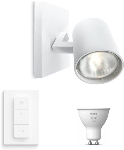 Philips Hue Runner Opbouwspot (Wit) - Warmwit Licht - Incl. Hue Dimmer Switch - Wandspot of Plafondspot met 1 Lichtpunt - GU10 - Hue White