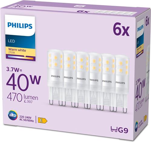 Philips LED Capsule - 40 W - G9 - Warmwit licht - 6 stuks